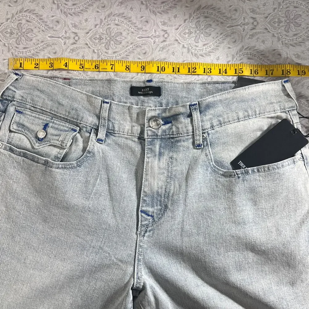 True Religion Ricky SN Flap Straight Relaxed Jeans Size 34